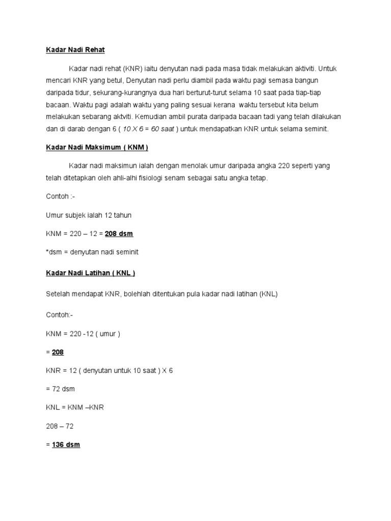 Kadar Nadi Rehat Baru Pdf