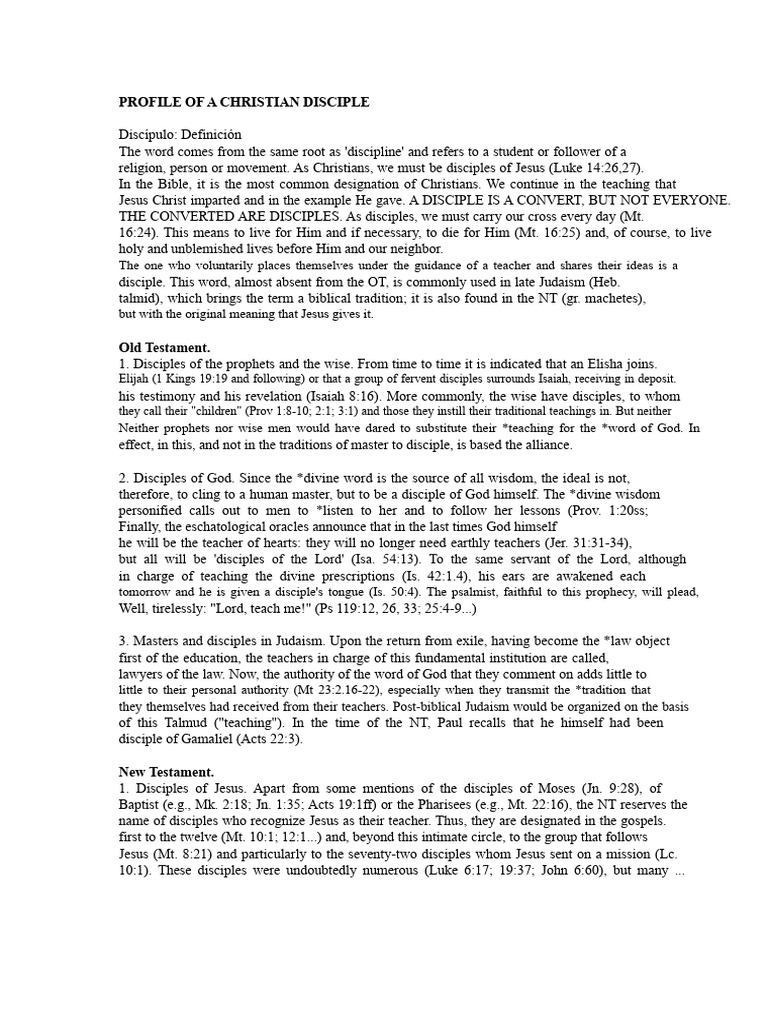 Characteristics of a Christian Disciple | PDF | Disciple (Christianity ...