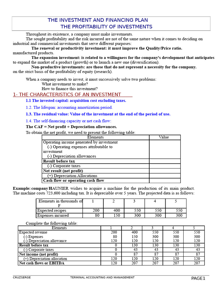 Investment and Financing Strategies Guide | PDF | Net Present Value ...
