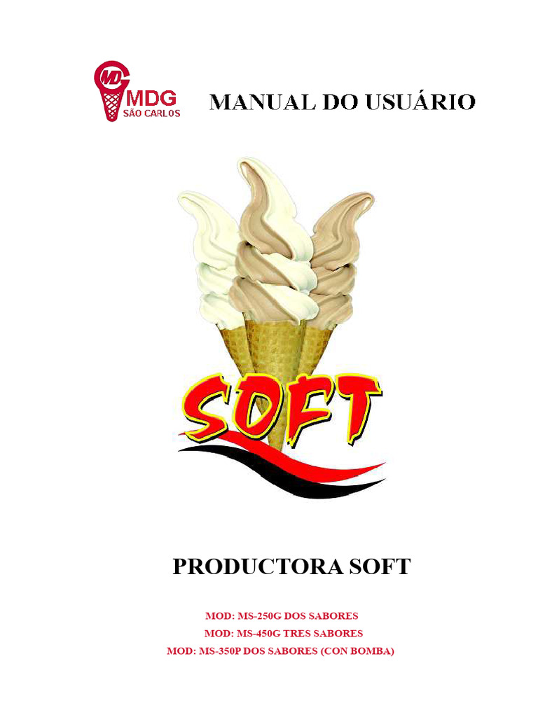 Manual de Máquina de Helados Soft | PDF | Bomba | Agua