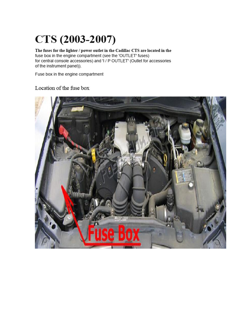2006 cadillac cts cigarette lighter fuse 2007 Cadillac CTS Fuse Box Guide | PDF | Headlamp