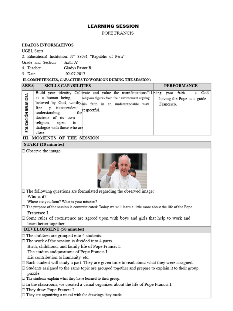 Learning Session The Pope | PDF | Spirituality