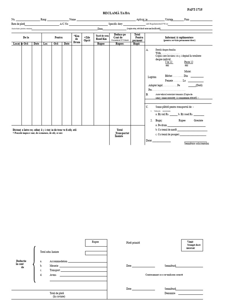 Formular TA-DA Pentru Angajații Guvernului Federal | PDF