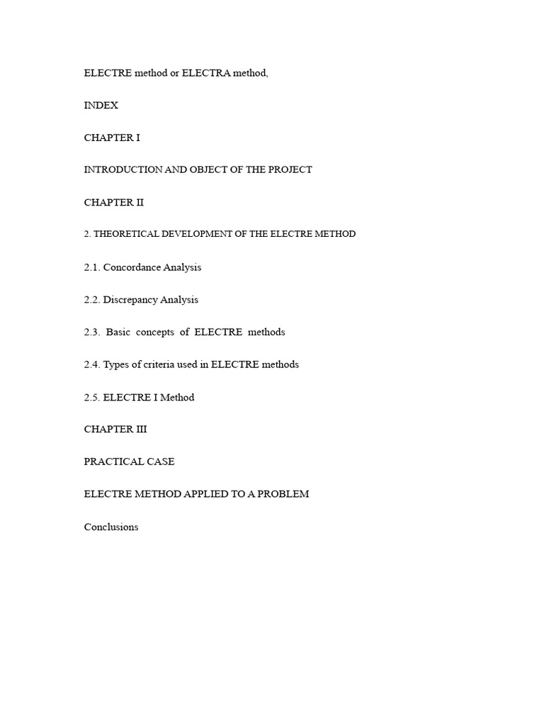 Understanding the ELECTRE Method | PDF | Decision Making | Methodology