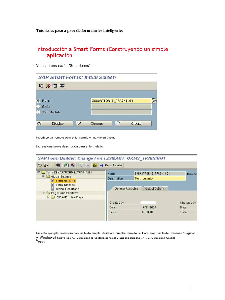 Tutorial de Formularios Inteligentes en SAP | PDF | Ventana ...