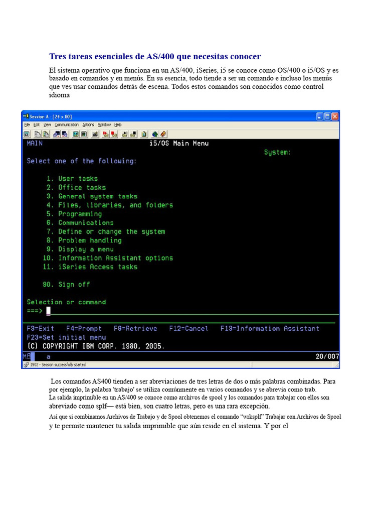 Comandos y Transferencia de Datos AS/400 | PDF | Microsoft Excel ...