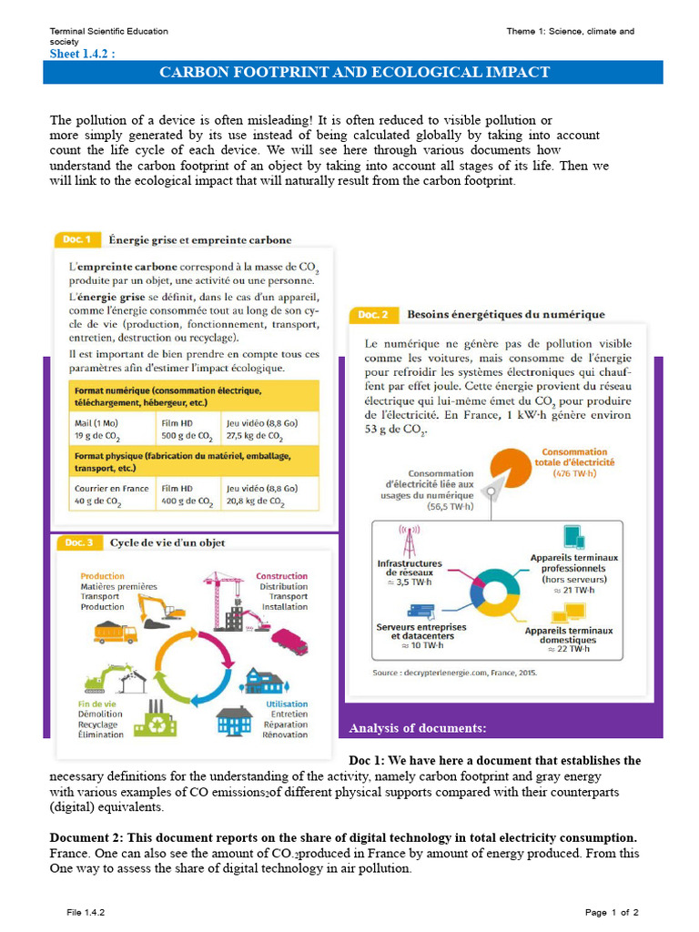 F.1.4.4 - Carbon Footprint and Ecological Impact Student 4 | PDF ...