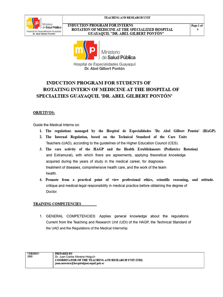 Induction Program for Medical Interns | PDF | Medicine | Health Care
