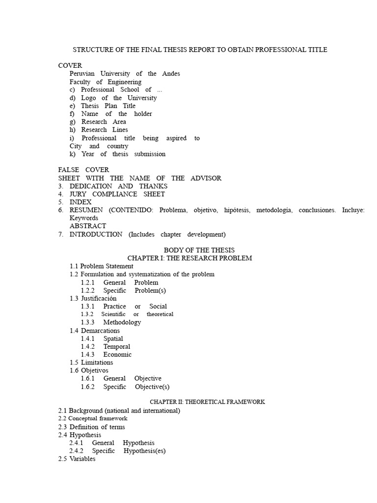 Thesis Report Structure Guide | PDF