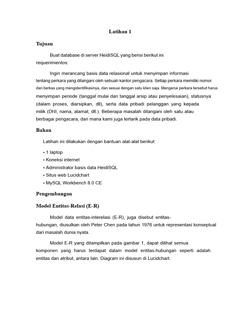 Panduan Membuat Database Pengacara SQL | PDF