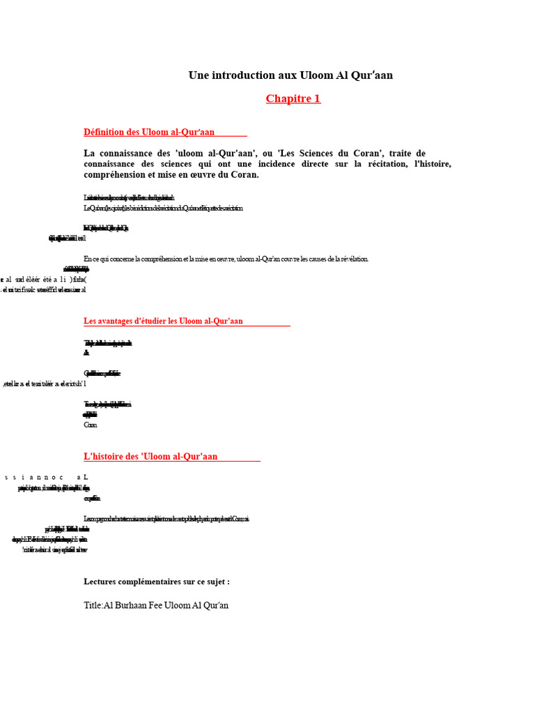 Introduction aux Uloom Al Qur’aan | PDF | Coran | Islam