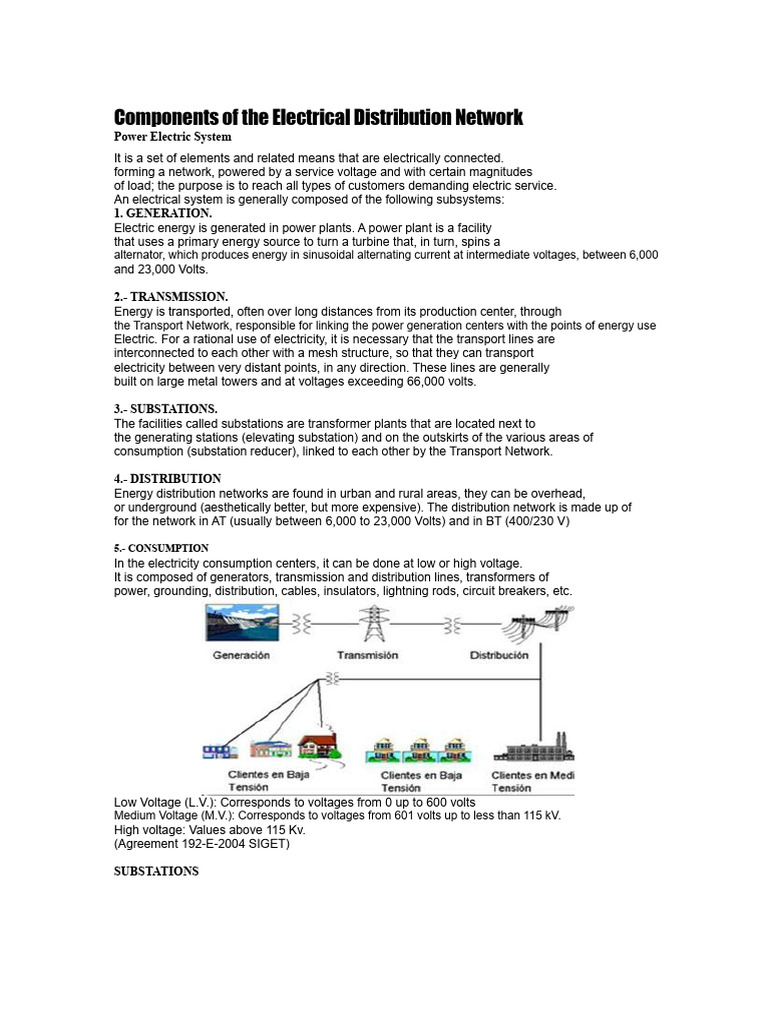 Electrical Distribution Network Components | PDF | Electric Power ...