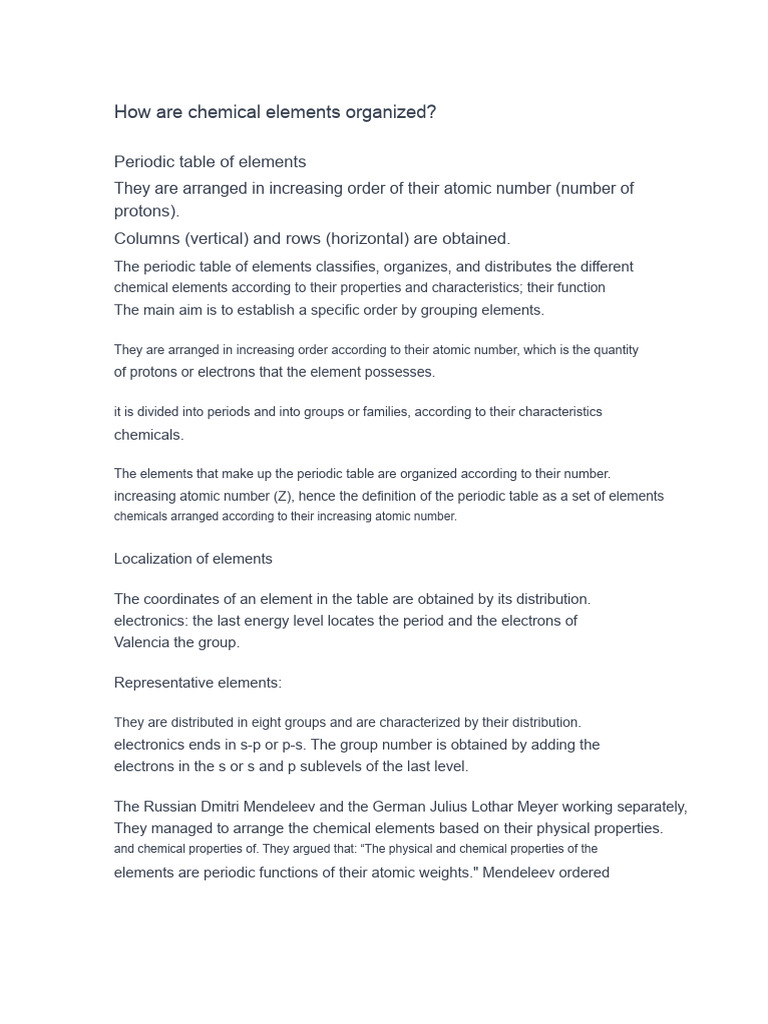 Understanding the Periodic Table Structure | PDF | Chemical Elements ...