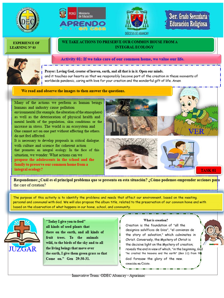 3rd GRADE ACTIVITY 1 OF THE THIRD LEARNING EXPERIENCE | PDF
