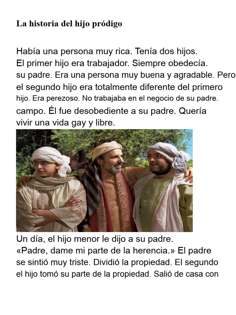 La historia del hijo pródigo explicada | PDF