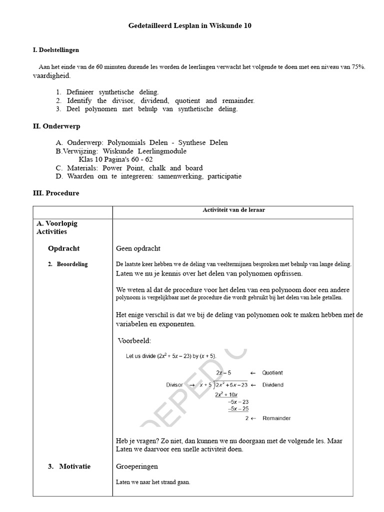 Synthetische Deling | PDF