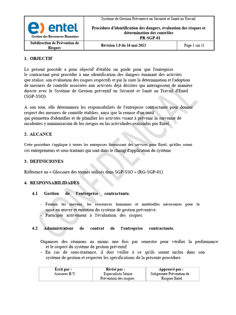 Gestion des Risques en Sécurité au Travail | PDF | Risque | Évaluation ...