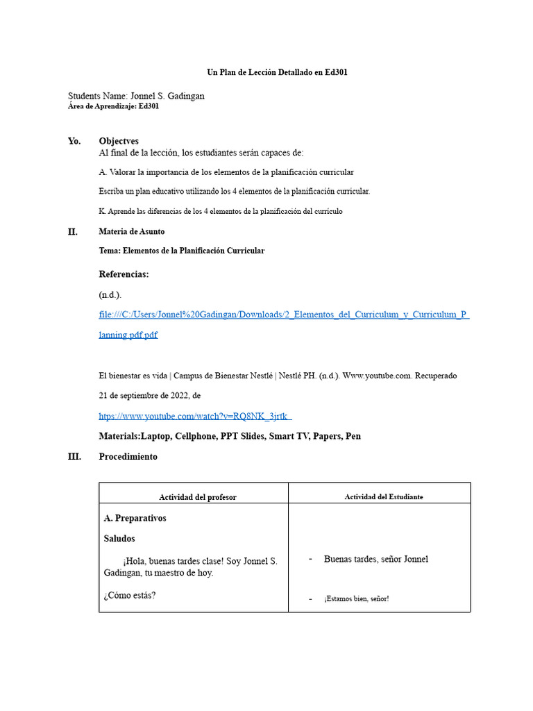 Elementos Clave de la Planificación Curricular | PDF | Plan de estudios ...