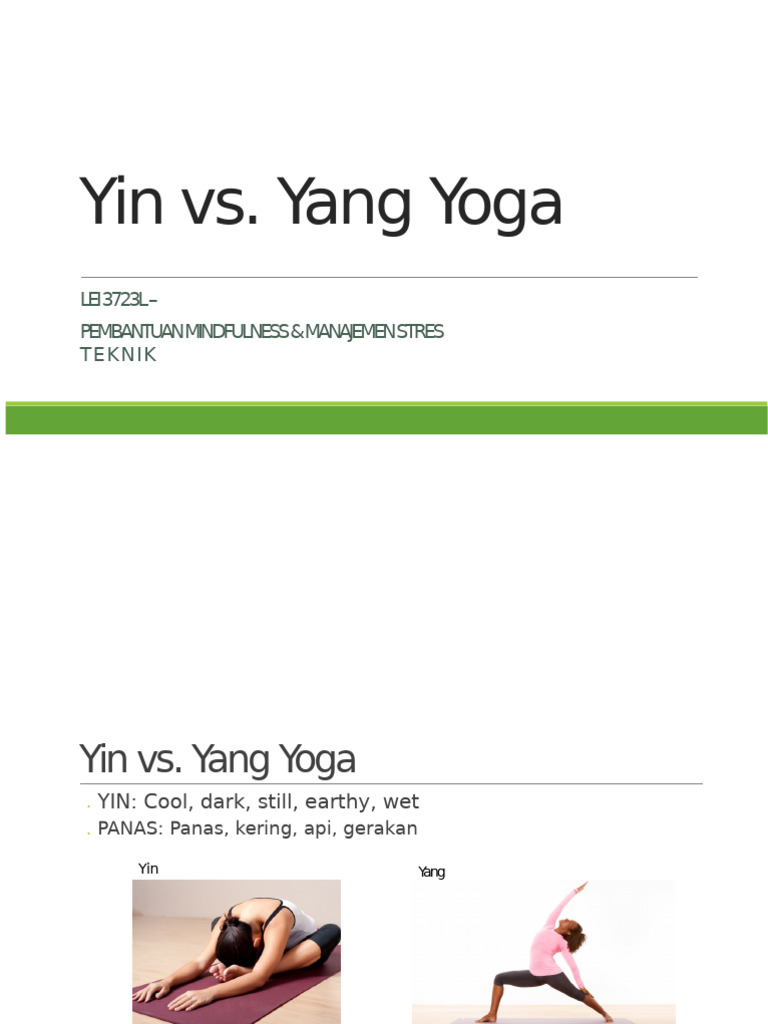 Yoga Yin Vs Yang | PDF