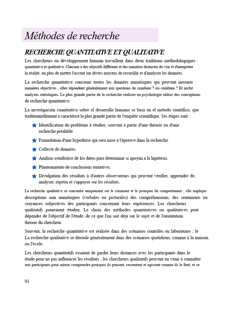 Méthodes de recherche : Quantitative vs Qualitative | PDF ...