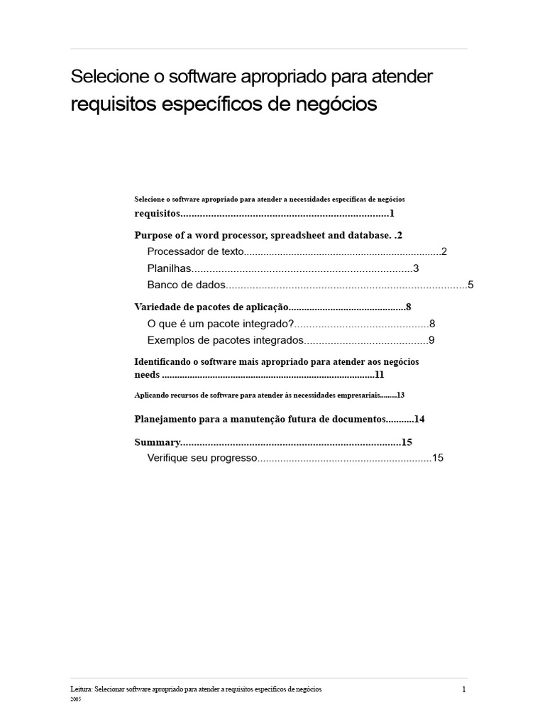 Funções de um Processador de Planilha | PDF | Bancos de dados | Programas