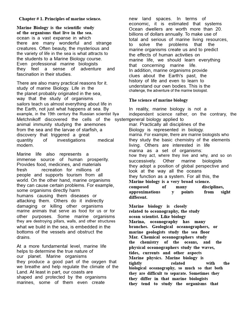 Principles of Marine Science Explained | PDF | Marine Biology ...