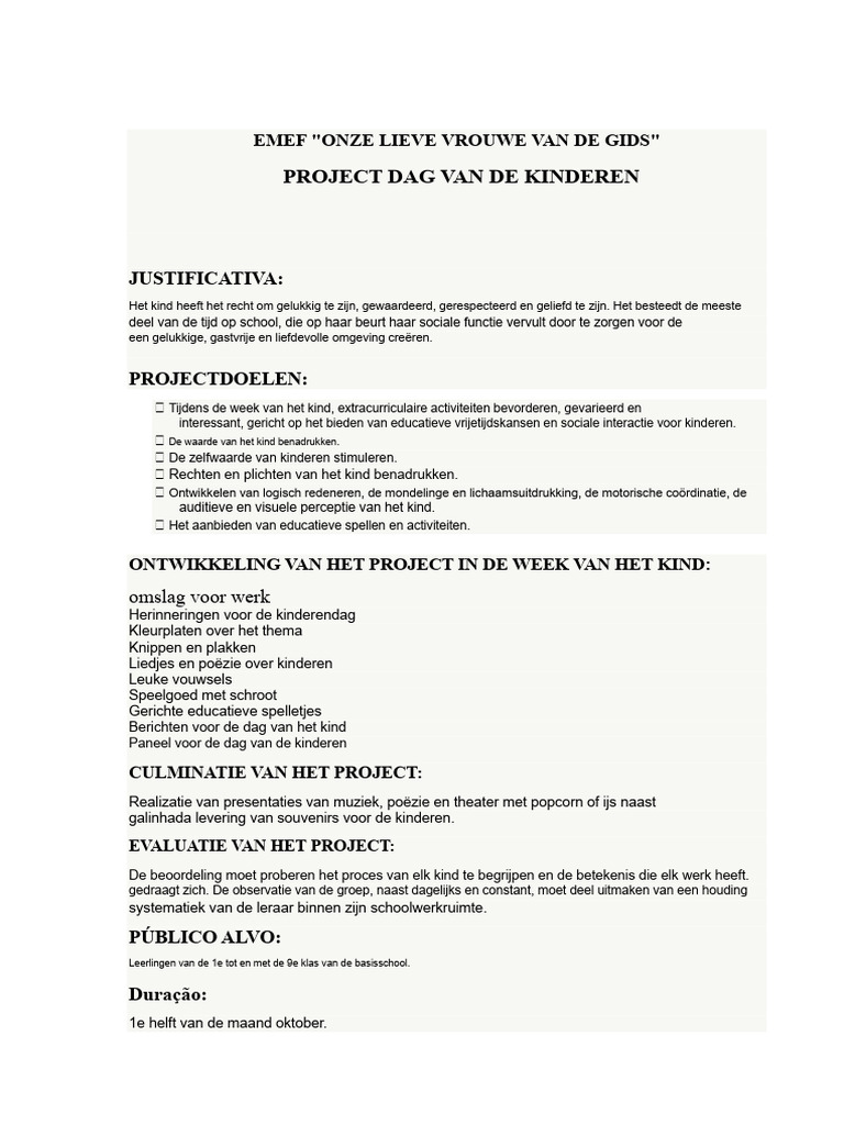 Project Kinderen | PDF