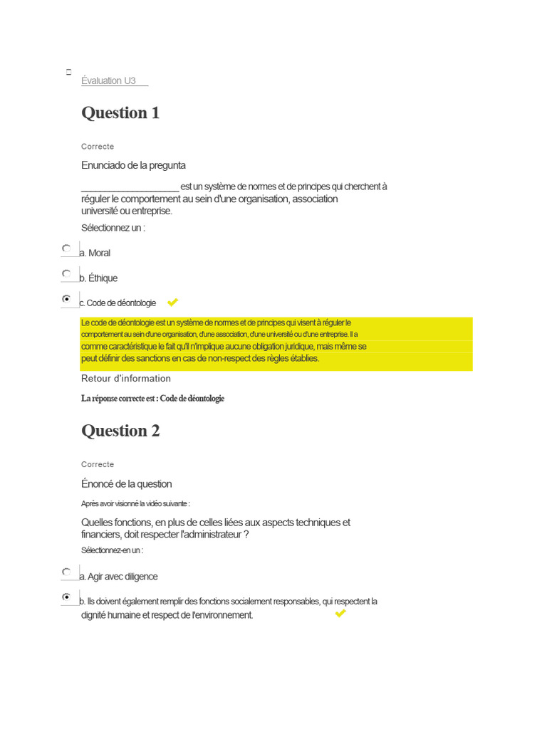 Code de déontologie et éthique des affaires | PDF | Moralité ...