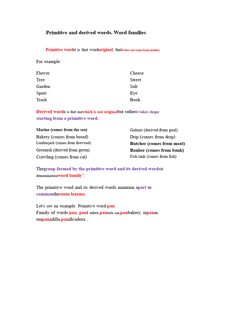 Understanding Primitive and Derived Words | PDF