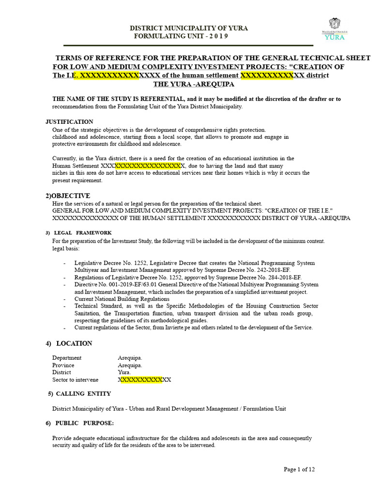 Yura District Educational Project Proposal | PDF | Receipt | Infrastructure