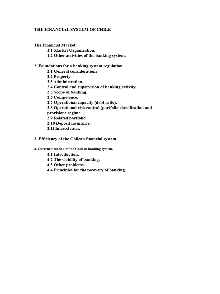 Overview of Chile's Financial System | PDF | Banks | Financial Markets