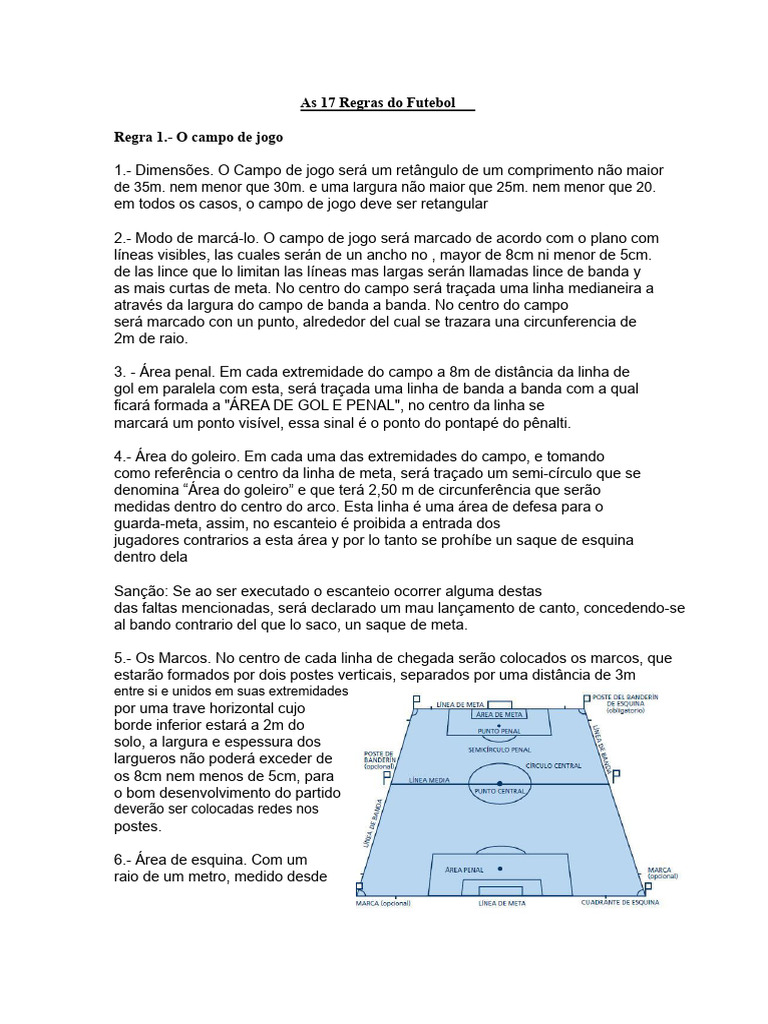Regras do Futebol: Guia Completo | PDF | Futebol | Juiz (esportes)