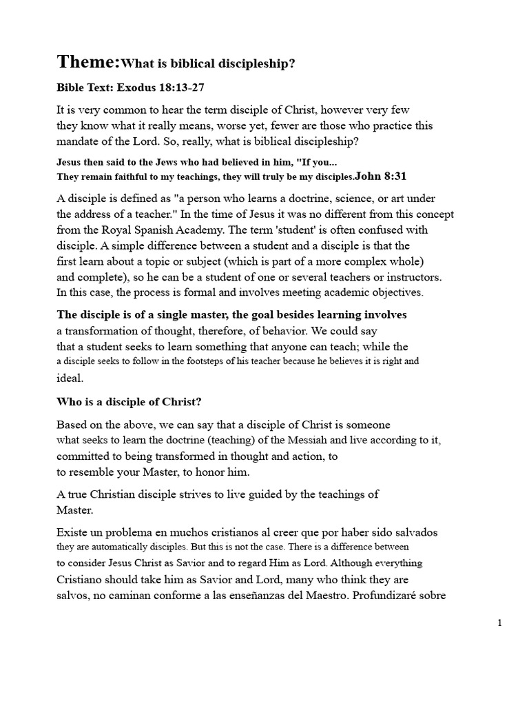 Understanding Biblical Discipleship | PDF | Disciple (Christianity) | Jesus