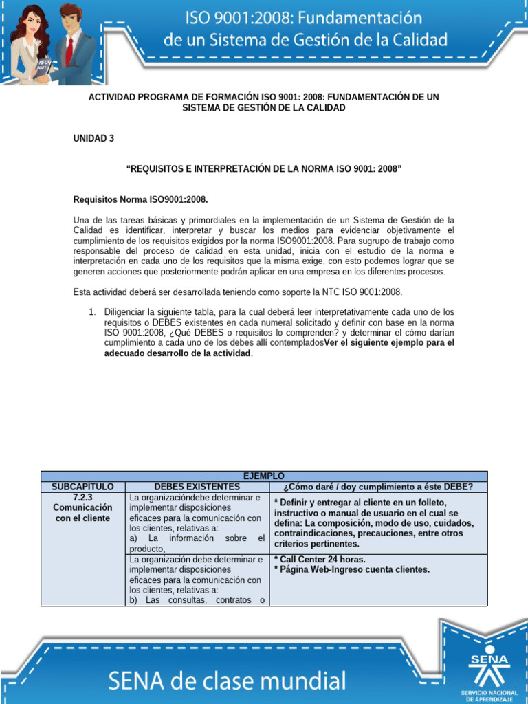 Requisitos de la Norma ISO 9001:2008 | PDF | Calidad (comercial ...