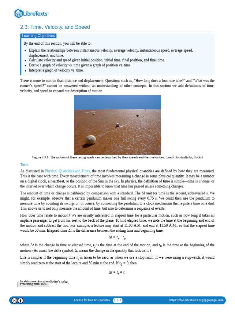 2.03 Time Velocity and Speed | PDF | Speed | Velocity