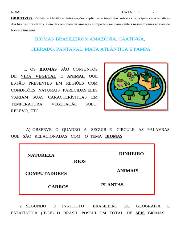 Características e Desafios dos Biomas Brasileiros | PDF | Floresta ...