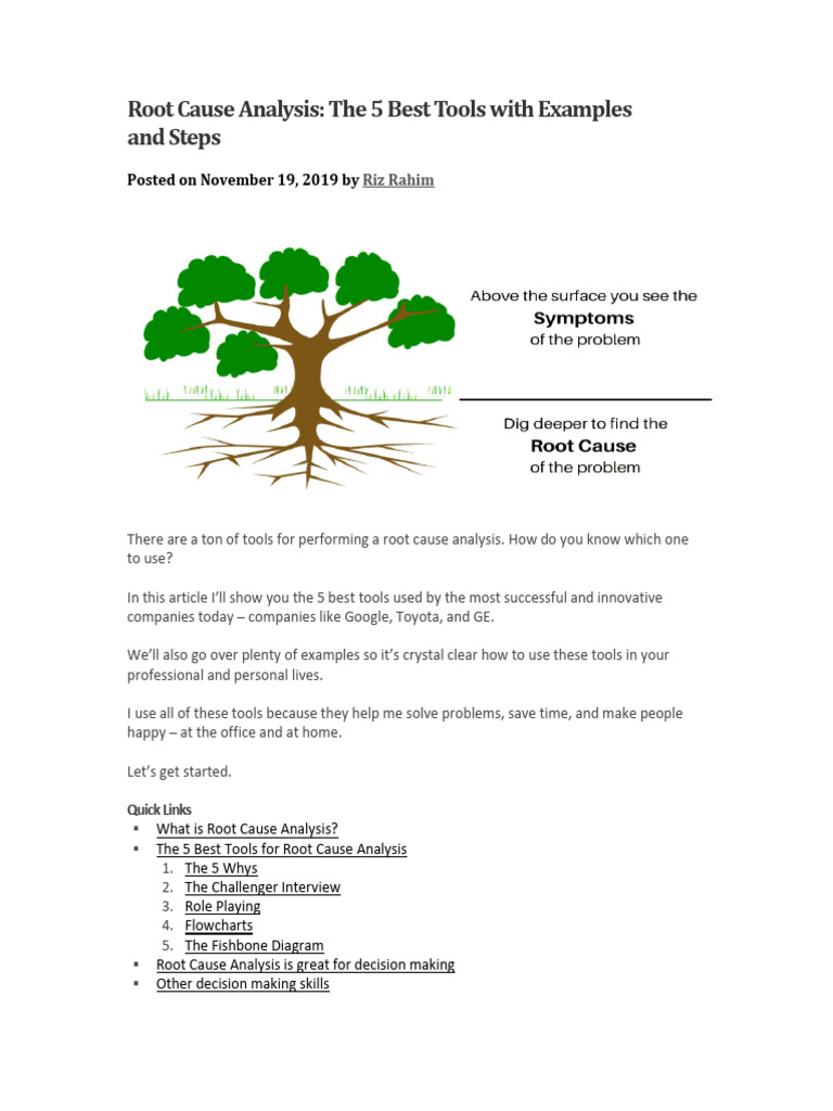 Top 5 Free Root Cause Analysis Tools | PDF