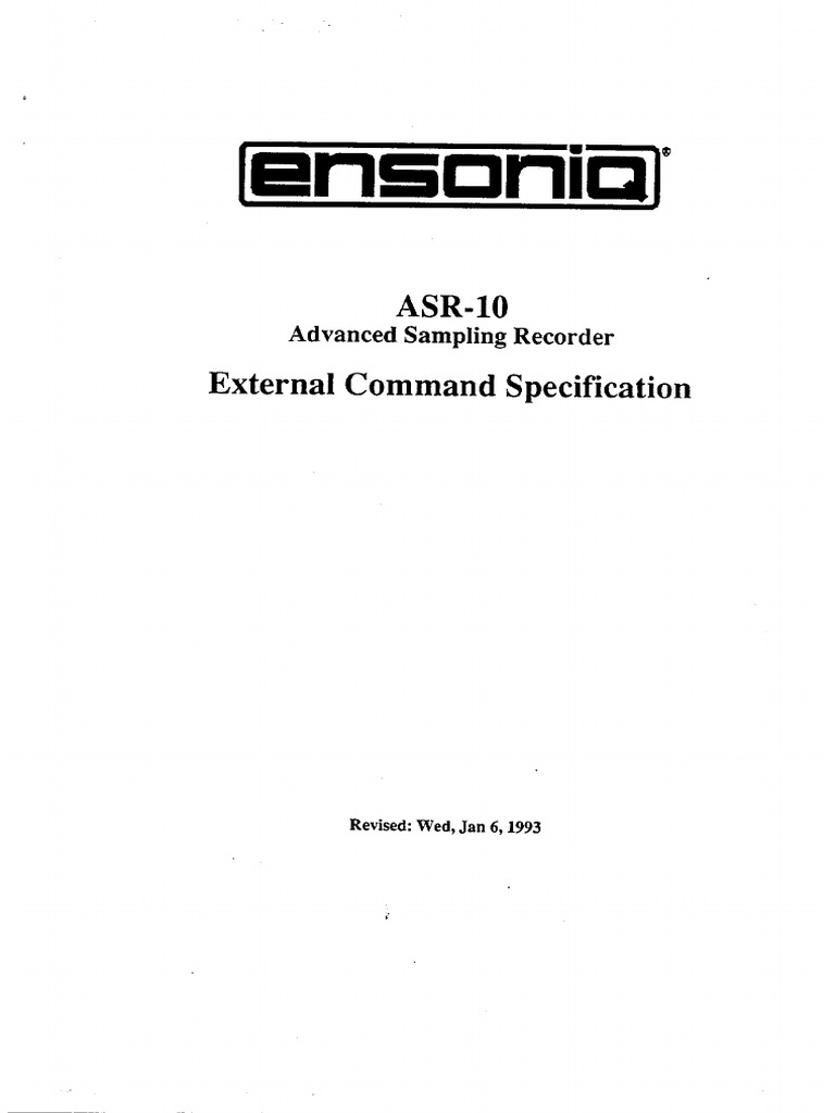 ASR-10 External Command Specification | PDF