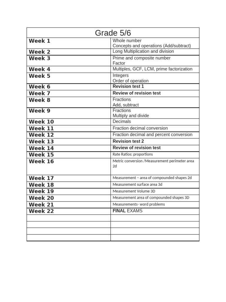 Grade 5/6 Math Curriculum Overview | PDF