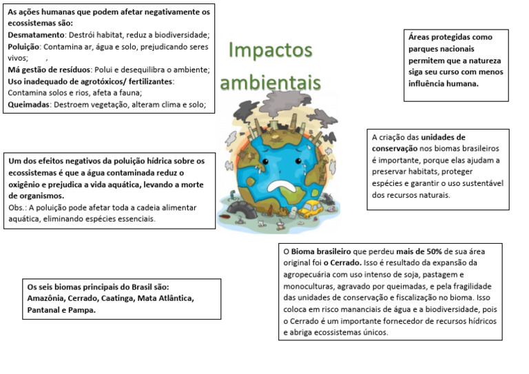 Impactos do Desmatamento nos Biomas Brasileiros | PDF | Habitat | Poluição