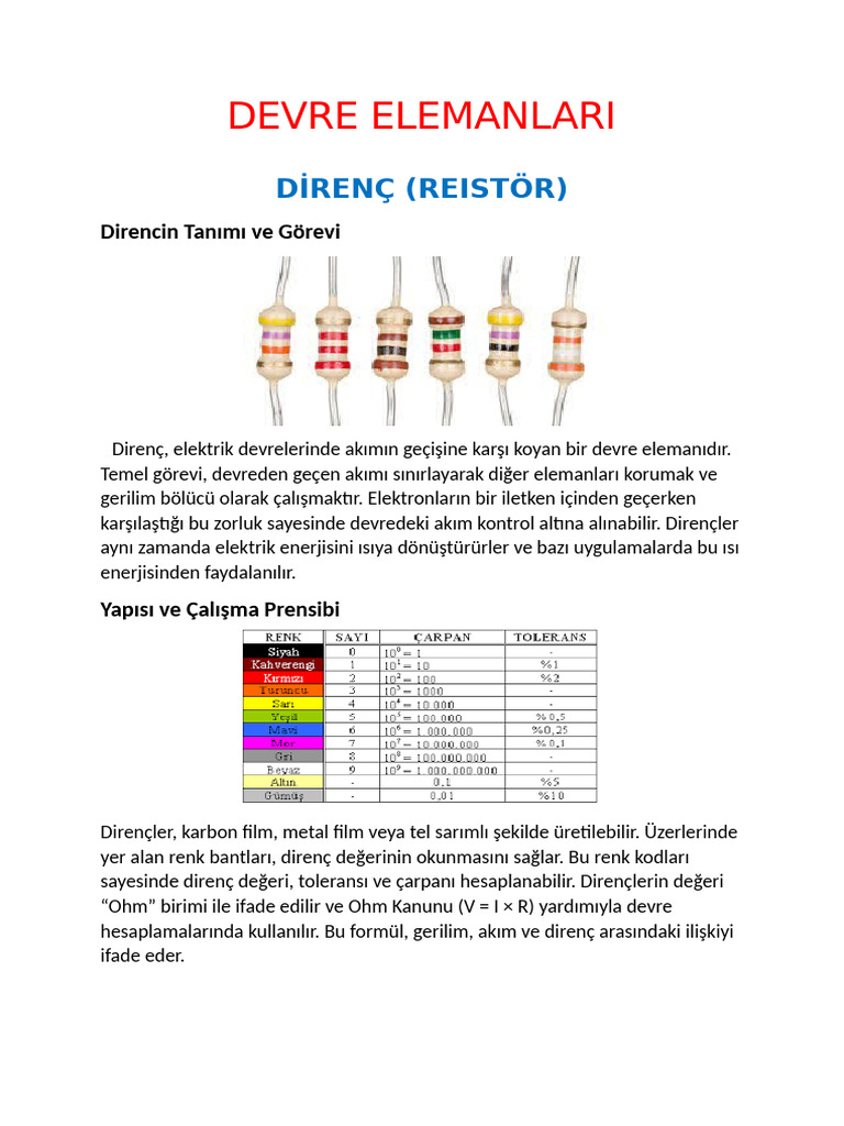 Devre Elemanları | PDF