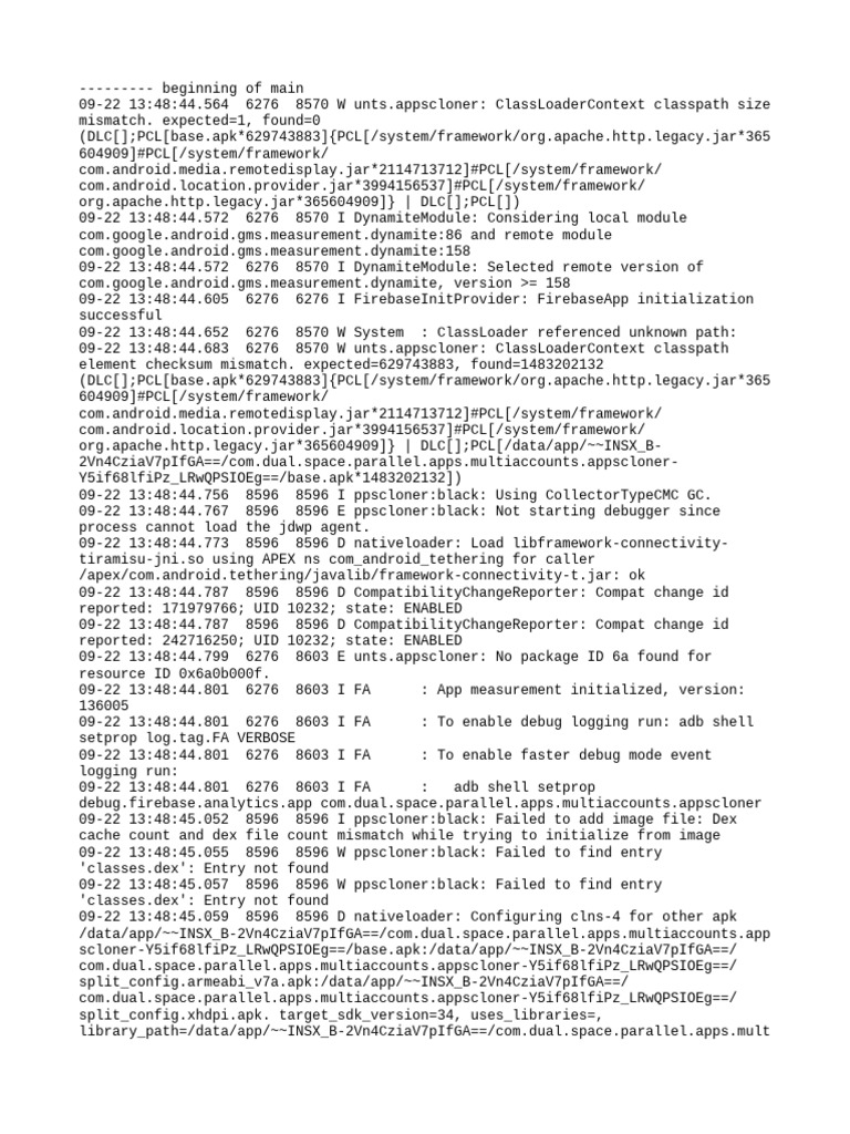Com - Dual.space - Parallel.apps - Multiaccounts.appscloner Logcat ...