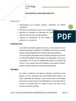 Calibración balanza analítica manipulación