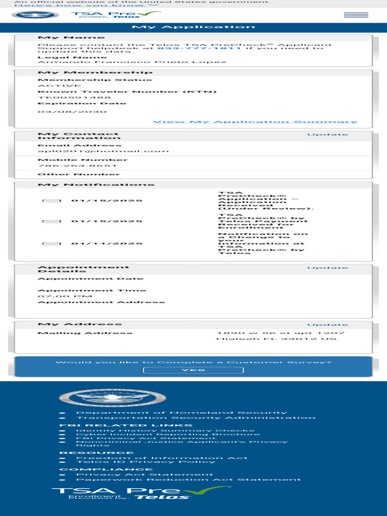 Apply For TSA PreCheck Online With Telos | PDF | National Security