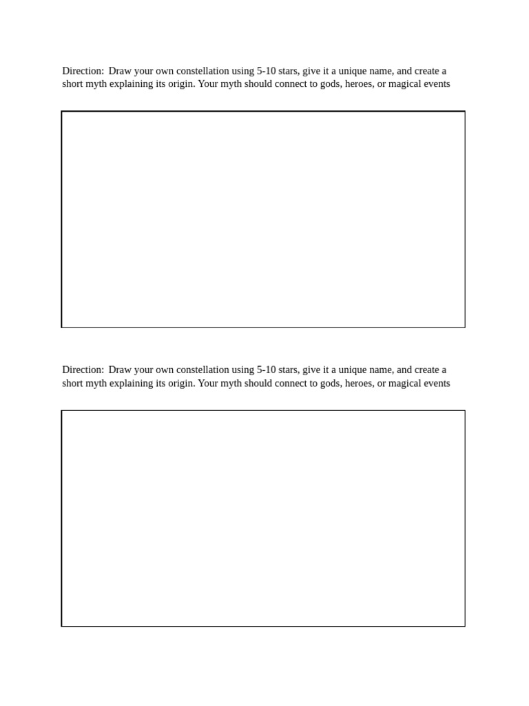 Create Your Own Constellation Myth | PDF