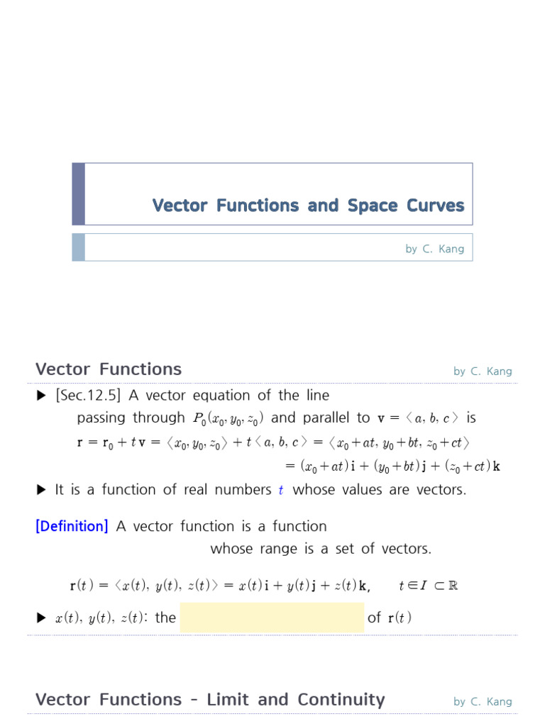 13-1vector Functions and Space Curves | PDF | Function (Mathematics ...