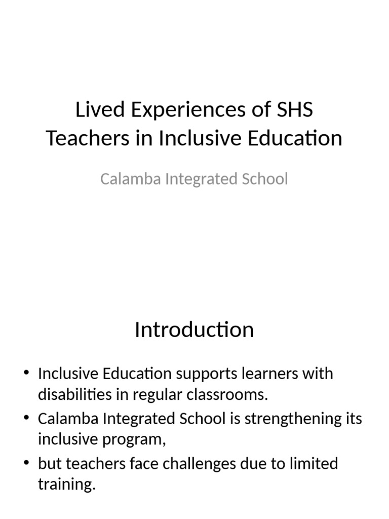 SHS Teachers' Insights on Inclusive Education | PDF