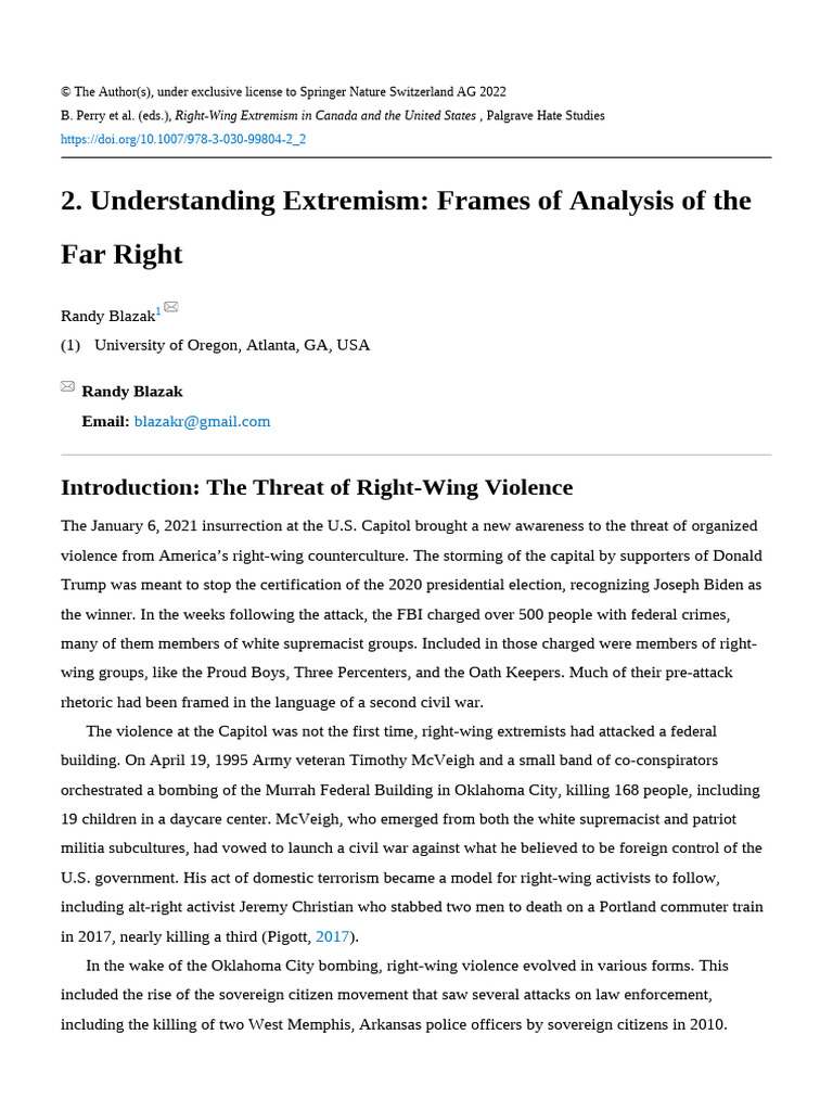 Analyzing Right-Wing Extremism Trends | PDF | Hate Crimes | Far Right ...