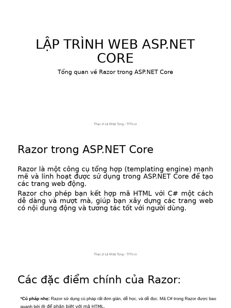 09. Tổng Quan Về Razor Trong ASP.net Core | PDF
