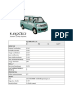 Daihatsu Luxio Spesifikasi